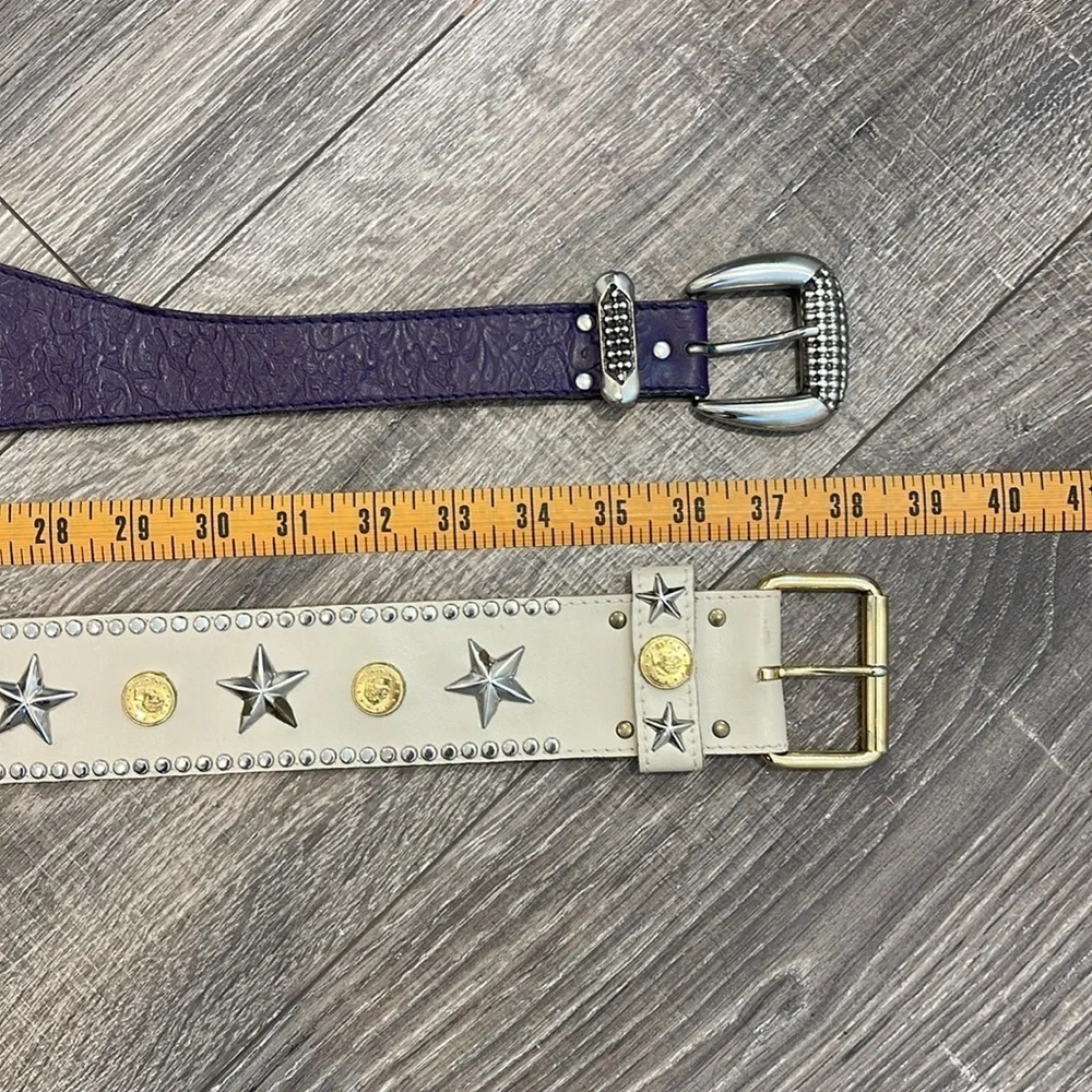 Silver Star & Coin Belt and purple belt bundle (M/L)